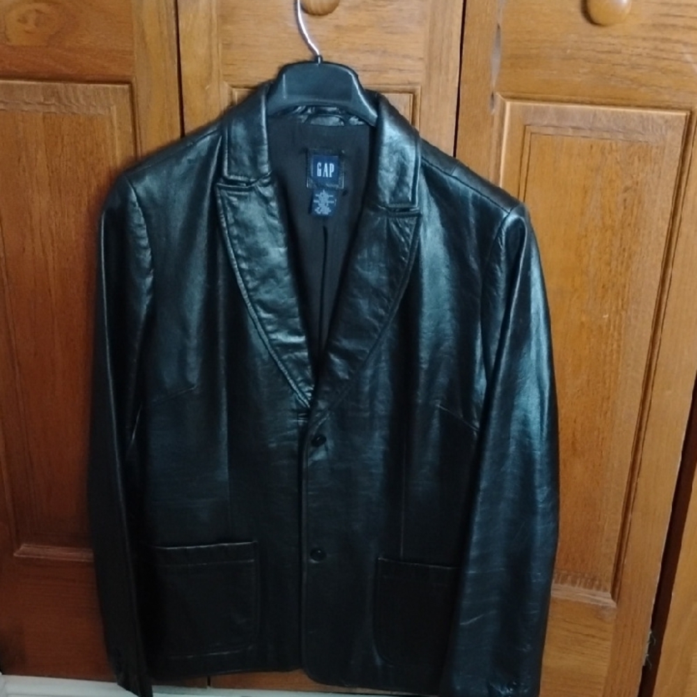 GAP Black Leather Blazer
